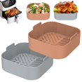 thumbnail image 2 of 2 Pcs Pot en Silicone pour Friteuse à Air Chaud avec Poignée, Doublure Réutilisable pour Friteuse à Air, Panier en Silicone Résistant à la Chaleur pour Friteuse à Air, Moule à Pâtisserie Carré, Accessoires pour Friteuse à Air, Doublures pour Four à Friteuse à Air, Micro-Ondes, 2 of 5