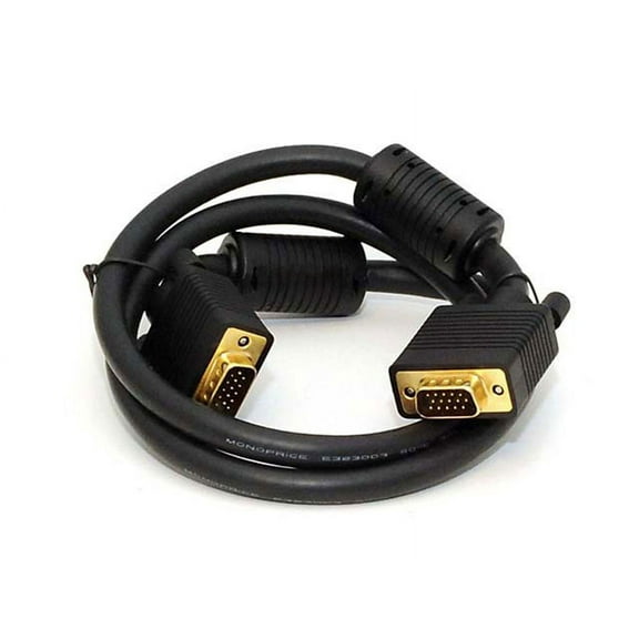 Monoprice Monitor Cable - 3 Feet - Black | Super VGA Male to Male with Ferrites Gold Plated
