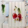 thumbnail image 3 of Shower Curtains for Bathroom-36"x72",Watercolor Cherry Waterproof Bath Curtain Grommet Shower Curtain Set with Hooks, 3 of 9