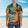 thumbnail image 2 of Yiaed Space Adventurer Cat Print Hawaiian Shirt for Men Short Sleeve Button Down Shirts Beach Shirts for Men,Medium, 2 of 7