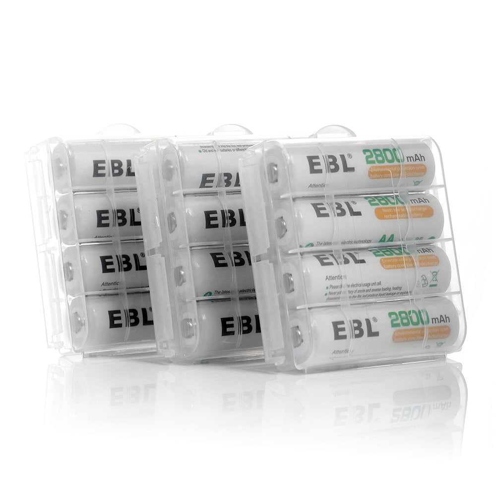 EBL 48 Sets AA AAA Batteries Combo with 24-Pack AA 2800mAh & 24-Pack AAA 1100mAh 1.2V Rechargeable Nimh Batteries