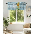 thumbnail image 6 of Sweet Home Valances for Windows Sunflower Vintage Rustic Lake Blue Stripe Wood Board Valance Rod Pocket Short Window Treatments Curtains for Kitchen Bathroom Living Room Bedroom, 42 x 12 Inch, 6 of 7