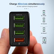 Hyper Charge Pro, Hyper Charge Pro Charger, 4-Port Quick Charge 3.0 Hub with Temp Control & Fast Charging, Charge All Your Devices 4X Faster for Android and iPhone (F)
