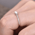 thumbnail image 5 of HeartsAndYou 1ct Engagement Ring for Women Baguette Cut Moissanite Accent Solitaire 18k White Gold Over Silver, 5 of 7