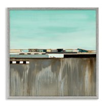 Stupell Industries Unique Urban Landscape Collage Abstract Painting Gray Framed Art Print Wall Art, 12 x 12