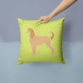 thumbnail image 2 of Afghan Hound Checkerboard Green Fabric Decorative Pillow, 2 of 4