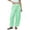 Green, variant on Women's Gingham Plaid Pants Cotton Trousers Elastic Waist Loose Wide Leg Casual Summer with Pockets,Purple,Women's S-XXL