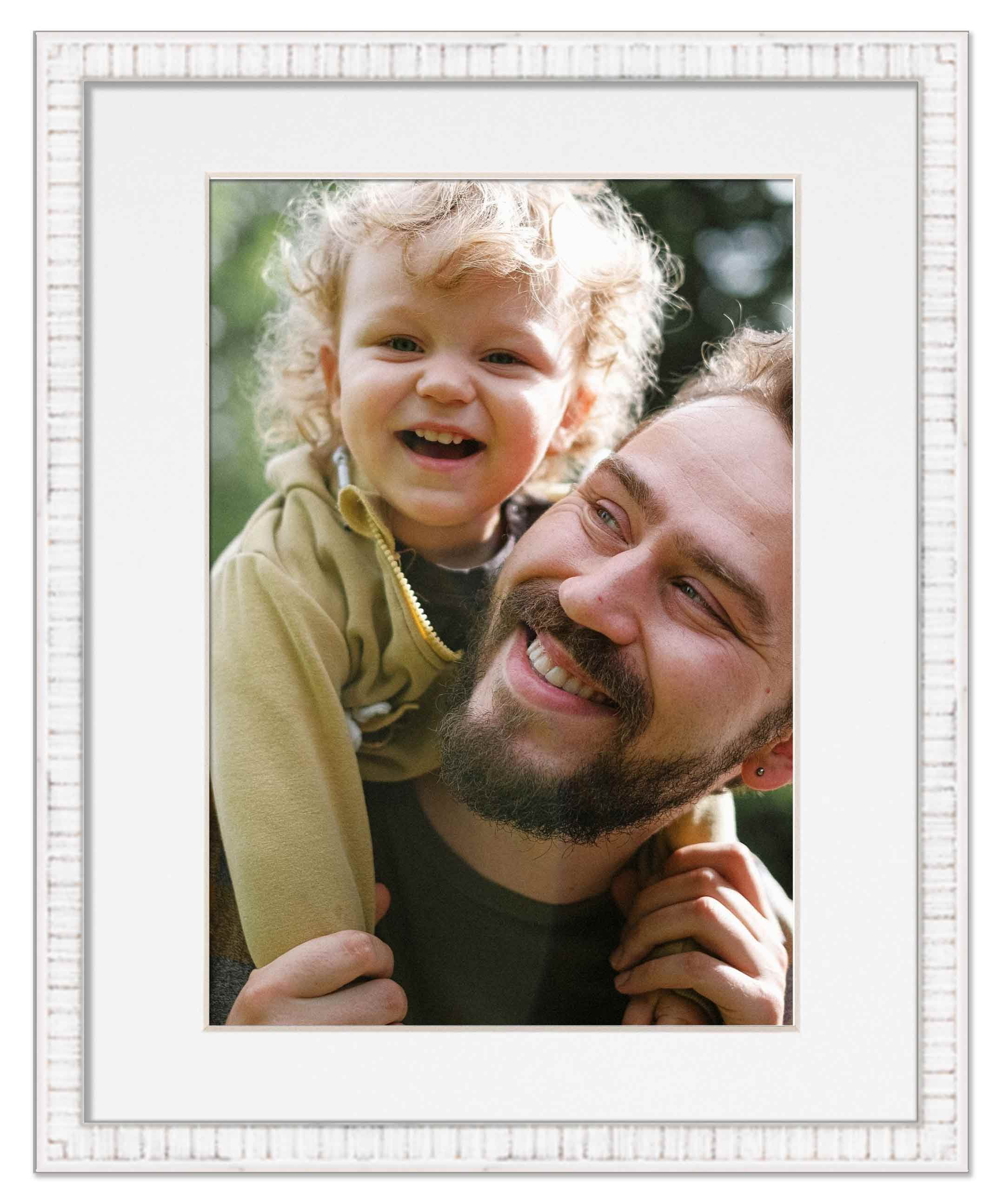 16x20 Frame White With White Picture Mat For 16x20 Photo - White 18x24 Frame To Display Print or