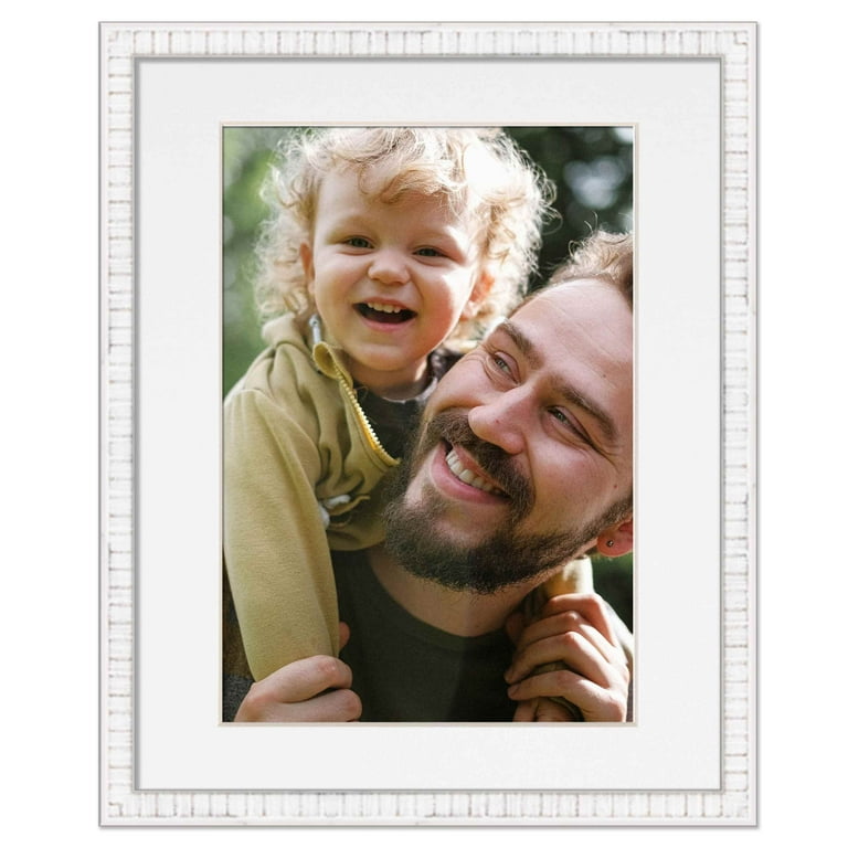 11x15 Frame White With White Picture Mat For 11x15 Photo - White