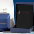 thumbnail image 5 of Gem Stone King 14K Yellow Gold Red Created Ruby Earrings for Women | 0.50 Cttw | Gemstone July Birthstone | Round 4MM, 5 of 6