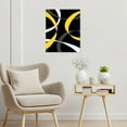 thumbnail image 3 of Modern Abstract Wall Art, Yellow Gray and White Geometric on Black Background Canvas Wall Art, Simple Line Framed Wall Art for Living Room Bathroom Bedroom Kitchen Ready to Hang, 8X10 Inches, 3 of 7