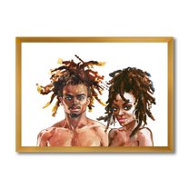 Designart 'Portrait of African American Couple' Modern Framed Art Print