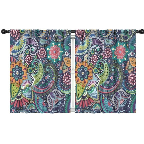 Blackout Kids Curtains,Paisley Pattern Childrens Insulated Curtains Set Of 2,Bedroom Essentials,Toddler Room Decor 42"x54"(106x137cm)