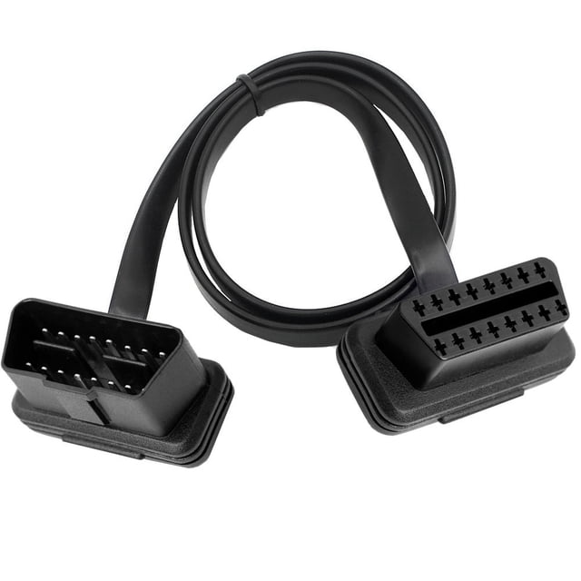 OBD2 macho a hembra línea extendida codo OBD línea plana tira de superficie seguimiento GPS ELM327 línea de prueba automotriz 8 núcleos