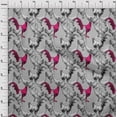 thumbnail image 4 of oneOone Cotton Silk Light Gray Fabric Rooster Cock Sewing Craft Projects Fabric Prints By Yard 42 Inch Wide-6E, 4 of 6