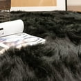 thumbnail image 6 of Ultra Soft Faux Sheepskin Fur Shag Rug Black 2' x 6' Sheepskin, 6 of 7