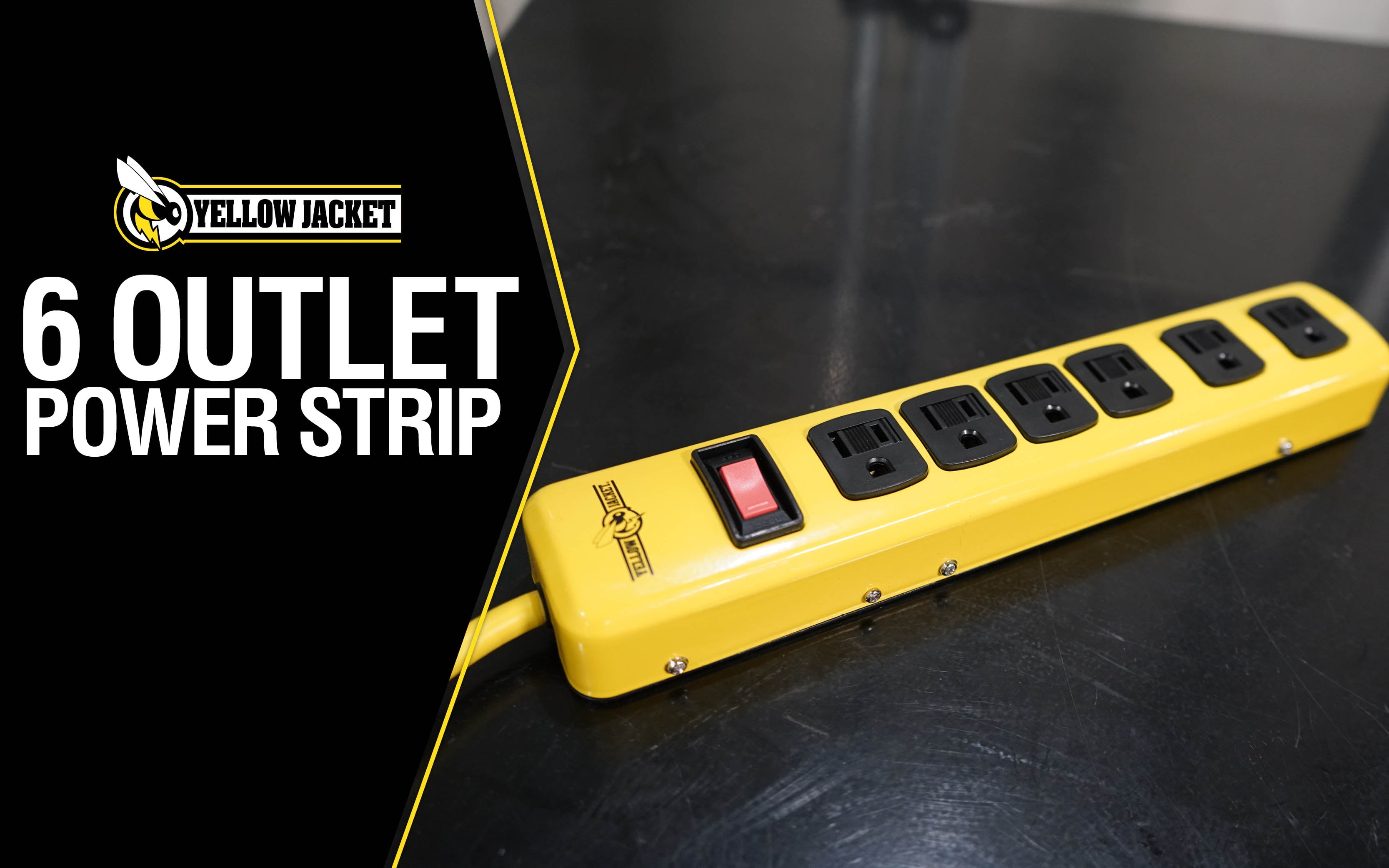 Yellow Jacket 5139N Heavy Duty Metal Power Strip with 6 Outlets And 6 Foot Cord
