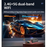 Mini Projector with WiFi , Native 1080P Projector , Projectors for Outdoor Movies Home Theater Built-in Speaker Android11 Dual WiFi6 Allwinner 1080p Compatible with iPhone/Android/PS4/Laptop