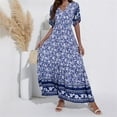 thumbnail image 6 of Summer Dresses For Women 2024 V Neck Sling Floral Long Dress Sleeveless Bohemian Beach Long Dress Casual Long Dresses, 6 of 6