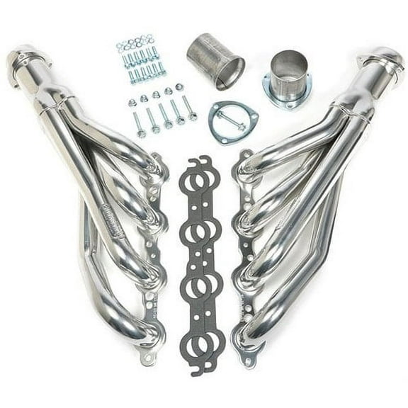 Hedman 69716 Mid-Length Headers HTC Polished Silver Ceramic-Metallic Coating 1-3