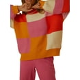thumbnail image 3 of Liacowi Women Juniors Knitted Sweater Long Sleeve Patchwork Pullover  Retro Jumpers Tops Fall Loose Knitwear for Teen, 3 of 8