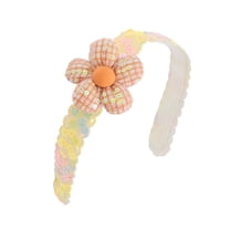 Unique Bargains 1 Pc Elegant Flower Magic Tapes Headwraps for Children Girls 13.19"x2.17" Orange