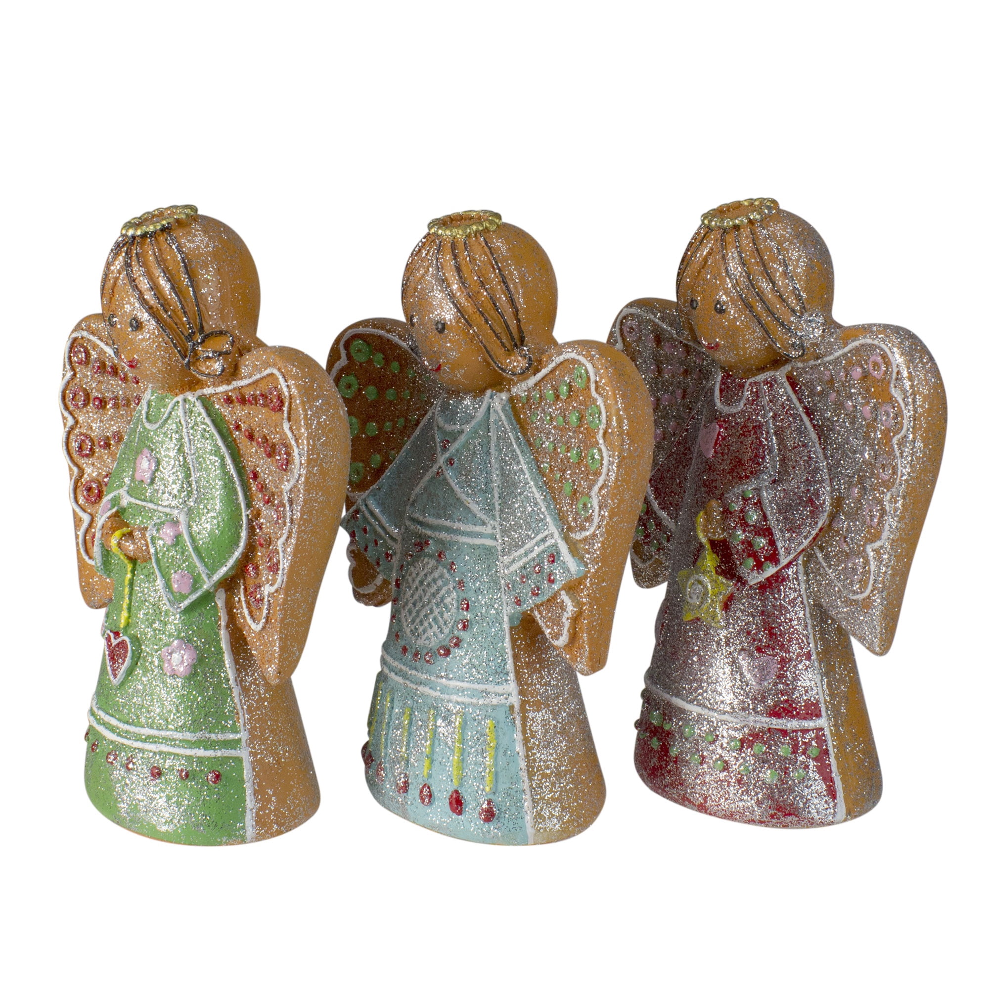 8" Glitter Dusted Gingerbread Holy Family Christmas Decoration