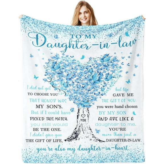Daughter in Law Gifts, Gifts for Daughter in Law Blanket 50"x 60", Gift for Future Daughter in Law, Daughter in Law Birthday Wedding Gifts Unique, Best Daughter in Law Gifts from Mother in Law