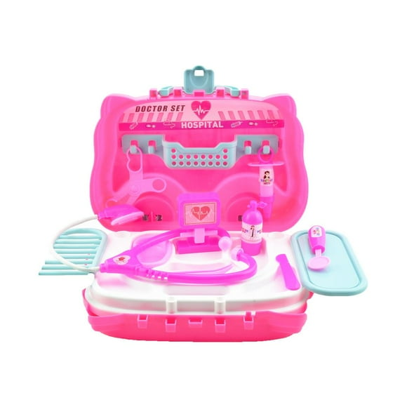 Doctor Set My Bag Suitcase for Online Education and Homeschooling of Toddlers and Children, Pink