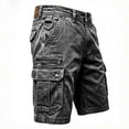 thumbnail image 6 of Jessboyy Jean Cargo Shorts for Men with Multi Pockets Button Zipper Knee Length Bermuda Cargo Summer Outdoor HIking Work Shorts Black,XXXL, 6 of 7