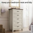 thumbnail image 6 of Ataucjin 5 Drawer Dresser For Bedroom,Farmhouse Chest Of Drawers,Wood Tall Storage Dresser Organizer With Metal Handle,Bedroom Vertical Nightstand Bedside Table Furniture For Living Room Closet Hallwa, 6 of 7