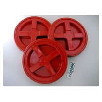 Seal Lid, Red, 3 Pack - New! - Boxed! - 5 Gallon Bucket Lids (Fits 3.5, 5, 6, & 7 Gal.) Storage Container Lid