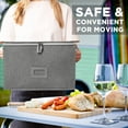 thumbnail image 4 of Stemware Storage Container, Hard Shell, Stackable Wine Glass Storage Box with Dividers & Handles, Crystal Glassware, Champagne Flute, Drinkware Case for Moving, Grey, 4 of 6