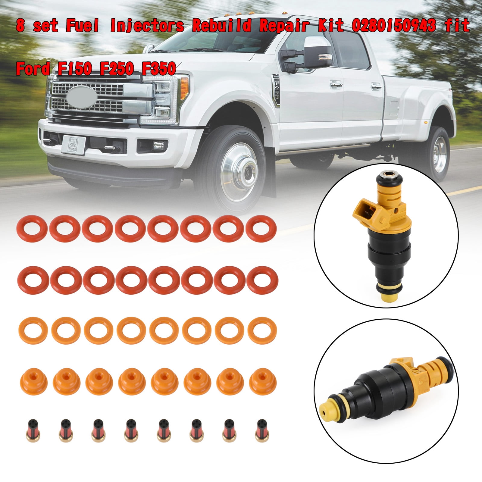 8 set Fuel Injectors Rebuild Repair Kit 0280150943 fit for Ford F150