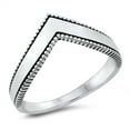 thumbnail image 1 of Cute Chevron Stacking Ring .925 Sterling Silver Band Jewelry Female Male Unisex Size 8, 1 of 4