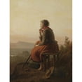 thumbnail image 2 of Johann Georg Meyer von Bremen 12x14 Gold Ornate Wood Frame and Double Matted Museum Art Print Titled - On the Height (Over the Hills and Far Away) (1871), 2 of 4