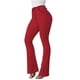 thumbnail image 2 of ICHUANYI Clearance Women Fashion Leisure Pocket Button Trousers Slightly Flared Pants Denim(Red, M) ICHUANYI WER2023081207624, 2 of 6