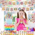 thumbnail image 4 of 50 pieces of cat party decorations, birthday party supplies set, including happy birthday banners, cupcake tops, balloons, children's party supplies, 4 of 4