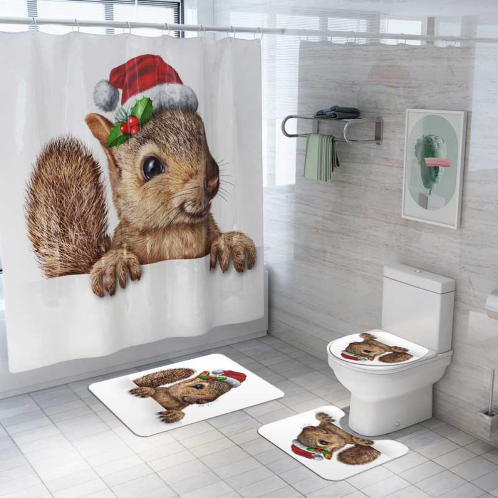 Details about   Autumn squirrel Shower Curtain Bathroom Decor Fabric & 12hooks 71" 