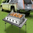 thumbnail image 3 of Gas BBQ Grill 4 Burner Barbecue Shish Kabob Stainless Steel Outdoor Camp Picnic for Camping, Gatherings, 3 of 20