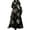 B Black, variant on ZANZEA Women Long Sleeve Plaid Check/Printed/Plain Long Dress Kaftan Dresses