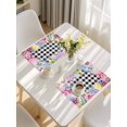 thumbnail image 5 of Easter Flowers Placemats Set of 4, Watercolor Pink Purple Floral Eggs Farm Plaid Placemats for Dining Table, Place Mats for Kitchen Tabletop, Waterproof Wipeable Dining Table Mats Set, 5 of 9