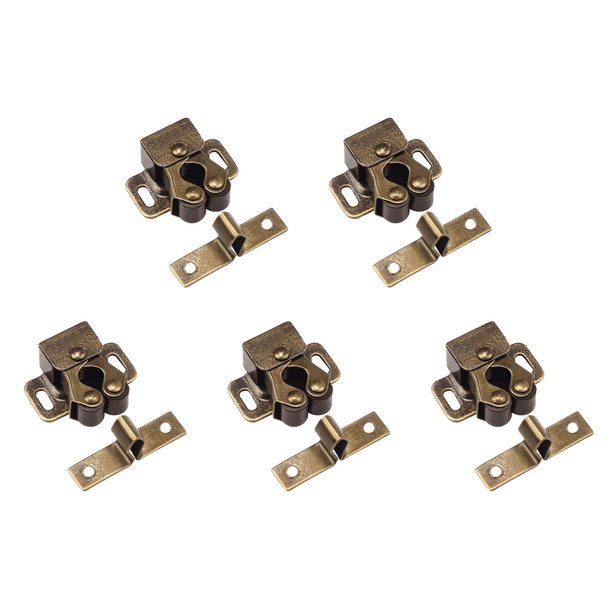 Parachoques Puerta Armario Hebilla Resorte Doble Hebilla Parachoques Puerta Antigua Cerradura Interruptor Parachoques Galvanizado Abierto Succión para Gabinete (bronce)