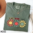 thumbnail image 3 of So Sweet So Fine So Nice Floral Graphic T-Shirt – Cute Retro-Inspired Daisy Tee for Women and Teens – Aesthetic Casual Shirt with Positive Vibes, 3 of 7