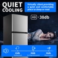 thumbnail image 2 of 4.5 Cu.ft Compact Refrigerator 2 Door with Freezer,7 Adjustable Thermostat & 4 Removable Glass Shelves,Large Size Refrigerator for Garage/Bedroom/Kitchen/Apartment and Office,Sliver, 2 of 9