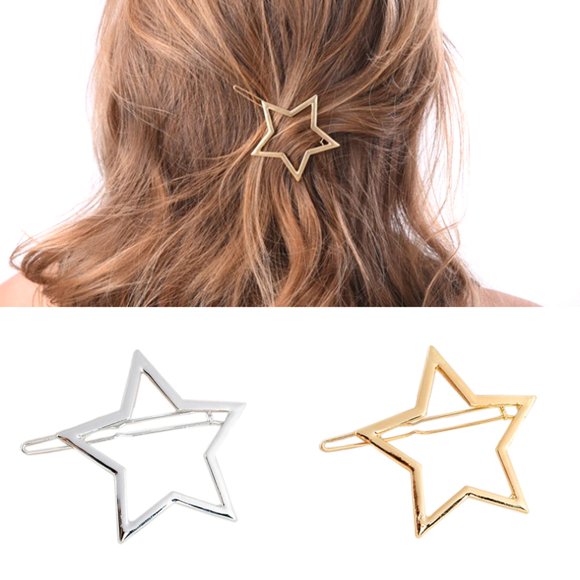 Numblartd 2 piezas hueco suave pentagrama horquillas clip accesorios para el cabello - moda linda horquilla lateral abrazadera Liu Hai caballo cola clip para mujer dama