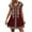 Wine, variant on Lolmot Summer Dresses for Women Short Sleeve Casual Dress Ethnic Style Printed Loose Round Neck Dress