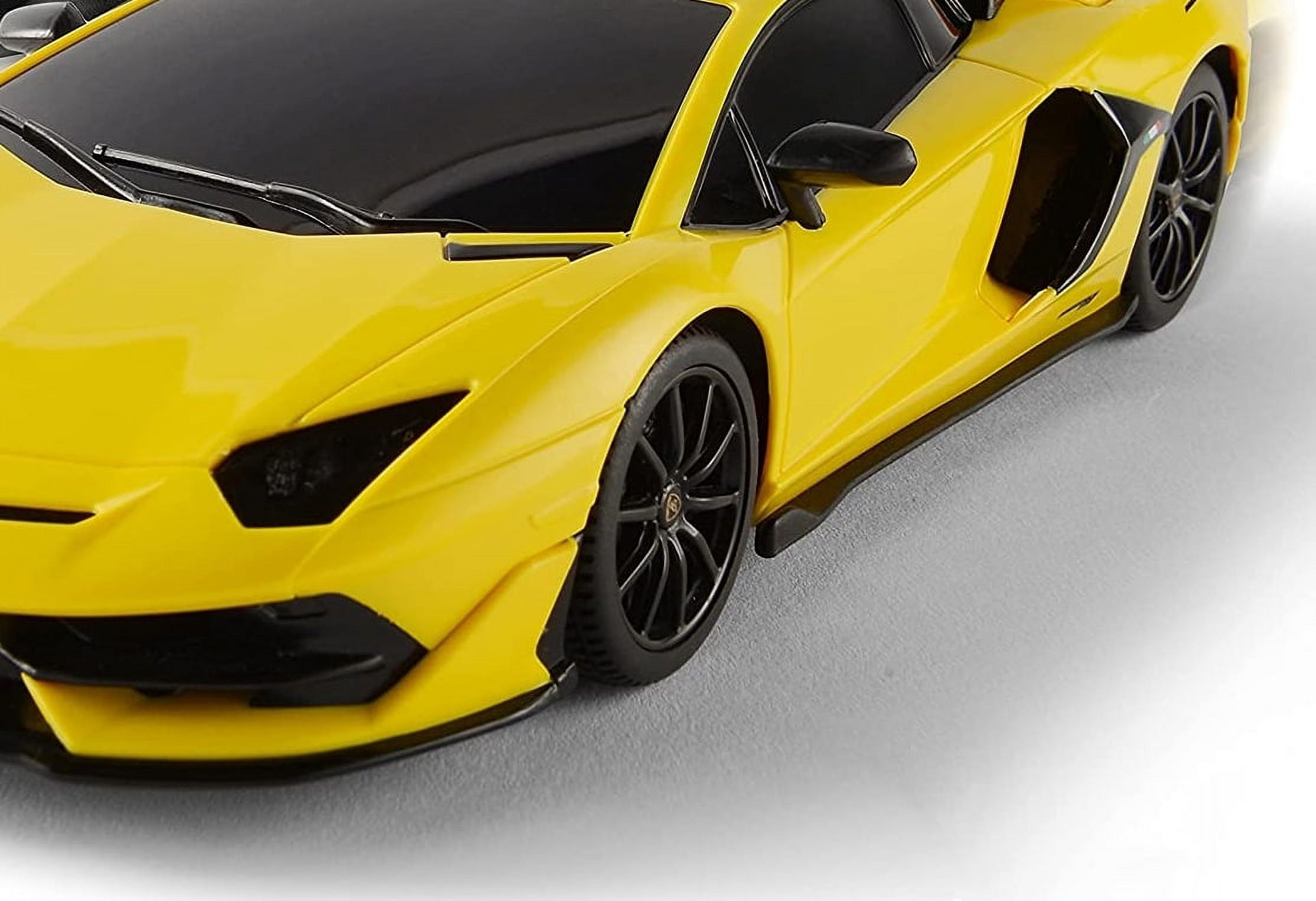 PlayWorld 1:24 Scale Lamborgini Aventador SVJ Electric Sport Racing Hobby Toy Car (Yellow)