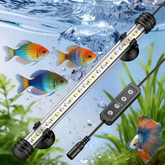 DAYBETTER Submersible LED Aquarium Light, 6W 23in Fish Tank Light with 30 LED Adjustable Brightness, IP67 Waterproof Full Spectrum Light fish supplies for 24-30 inch Tank