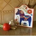 thumbnail image 2 of Scandinavian Gift Outlet Blue Dala Horse Ceramic Cheeseboard| 6.5x7.5" Kitchen Trivet, 2 of 4